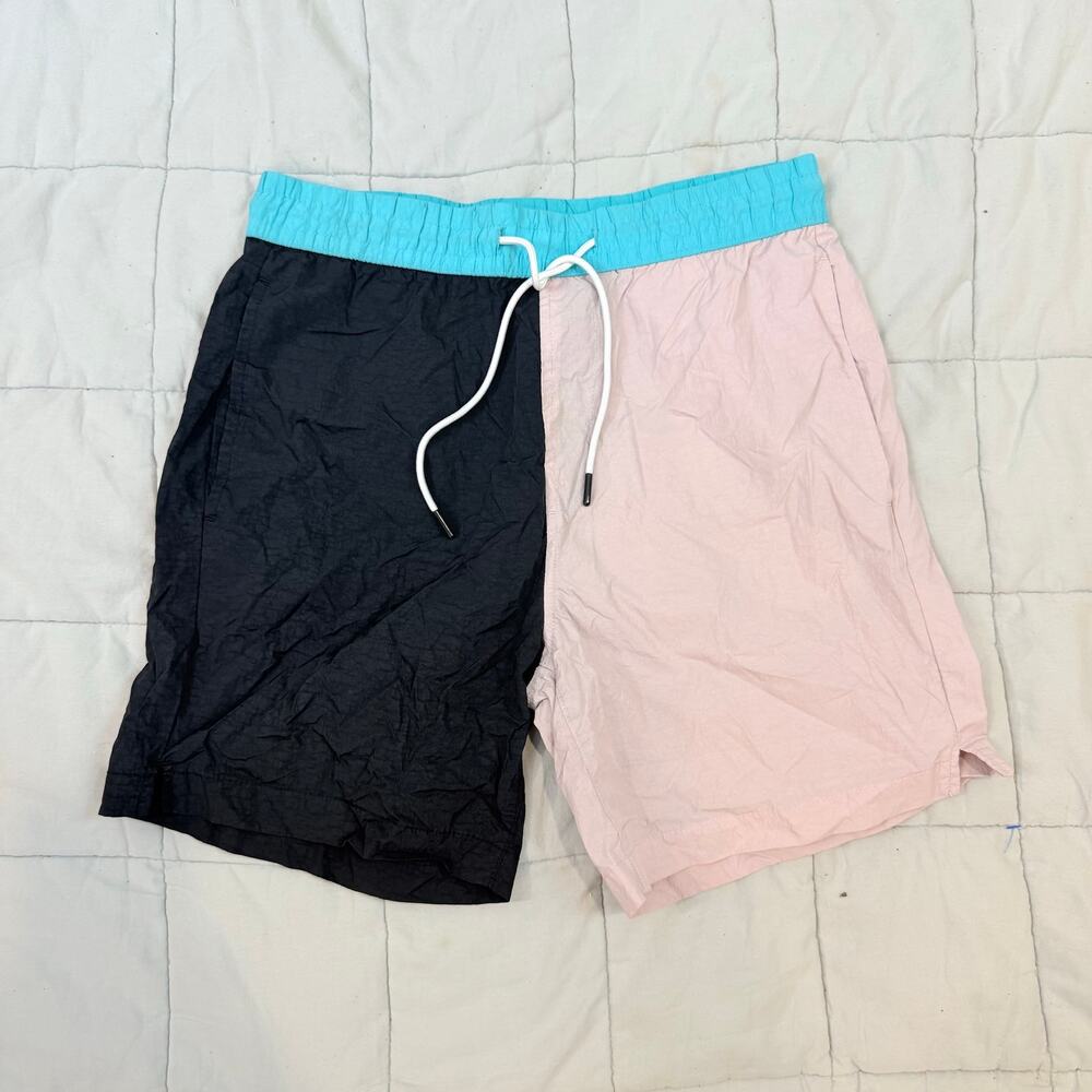 Original Use Colorblock Swim Trunks Shorts Men drawsgring Pink Black Blue S